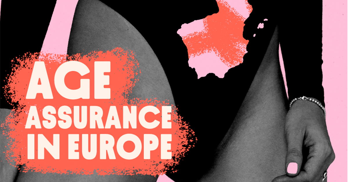Age Assurance in Europe: Privacy, Rights & What’s Changing” on a clean, minimal background. The design suggests a professional, editorial tone focused on digital policy, privacy, and access to online content.